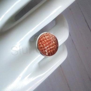 Nastavitelný prsten kamínkový pomerančový - 18 mm (BP457)
