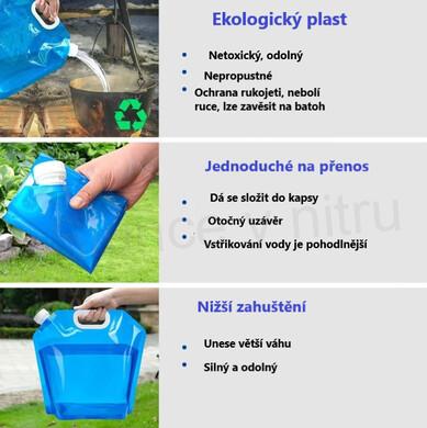 Skládací kanystr na vodu 10l přenosný vak na pitnou vodu (L45)