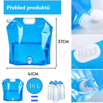 Skládací kanystr na vodu 2dílný s kohoutkem a rukojetí (L47)