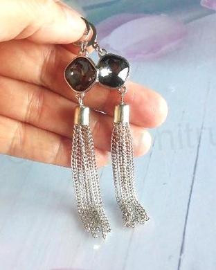 Visací řetízkové náušnice s kamínkem (BB829)