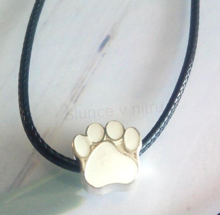 Šňůrkový náhrdelník s přívěskem pandora tlapka bílá (BD876)