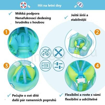 Dětský, kojenecký kruh na plavání s pásem a pumpičkou vel.L (D933) 