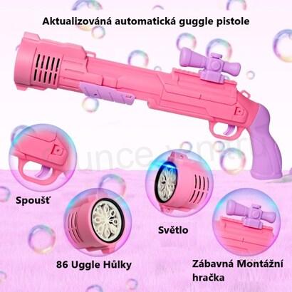 Pistole na mýdlové bubliny, výrobník mýdlových bublin pistole pro děti 5000+ bublin/minutu (D934) 