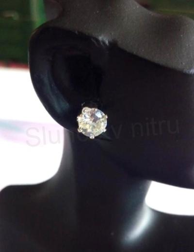 Puzetové postříbřené náušnice zirkonové čiré (BB836)