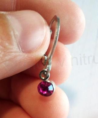 Visací náušnice kroužky s kamínky zlaté (BB841)