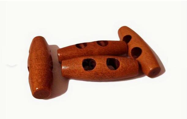 Dřevěný knoflík oliva 3,5 x 1,1 cm 10 kusů hnědý (C678)