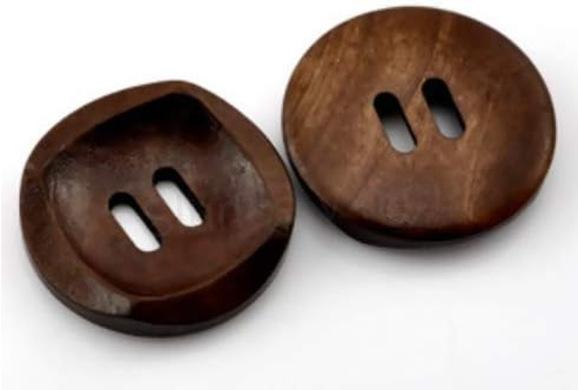 Dřevěný knoflík kulatý 3 cm hnědý (C679)