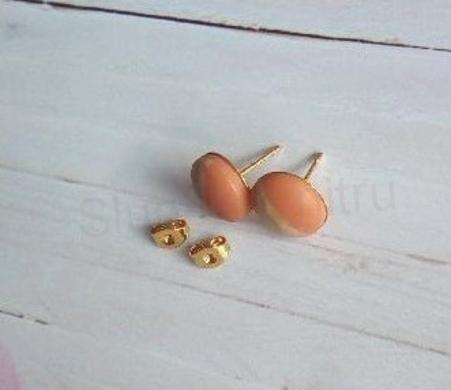 Puzetové náušnice imitace dřeva z chirurgické oceli (BB844)