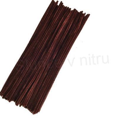 Žinilkový chlupatý hnědý drátek 30 cm - 10 kusů (V196)