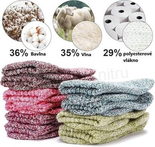 Vysoce kvalitní vlněné ponožky 5 párů velikost 38–42 (K521)