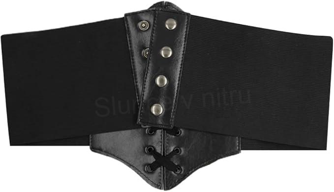 Gotický kožený korzet s druky černý délka složený 32 cm (K531)