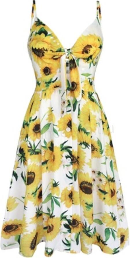 Dámské letní šaty po kolena výstřih do V - veikost S (K532)