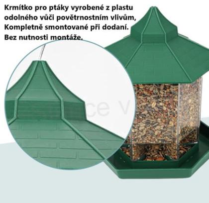 Ptačí budka, krmítko k zavěšení lucerna zelená (T33)