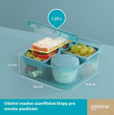Svačinový box s přihrádkami Bez BPA 1,25 L (L50)