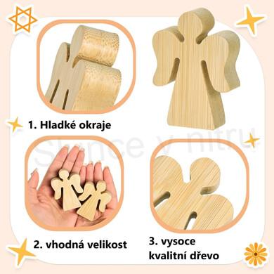 3D anděl dřevěná figurka 6 cm (V199)