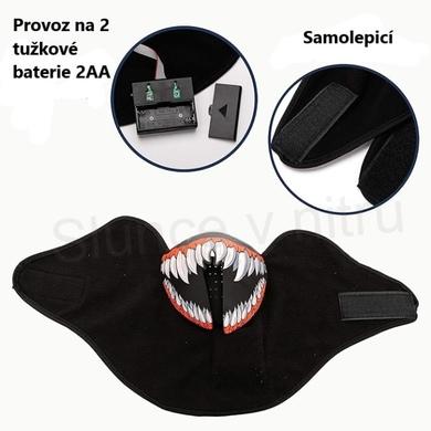 Strašidelná LED maska ​​pro Halloween kostra (K545)