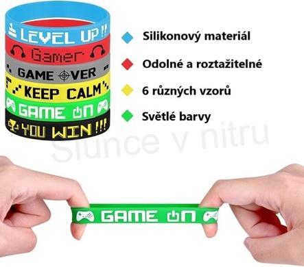 Silikonový náramek herní motiv modrý (BC589)