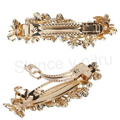 Francouzská květinová sponka do vlasů fialová (H634)