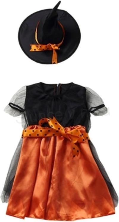 Dětský čarodějnice kostým s kloboukem věk 3 - 4 let (W246)