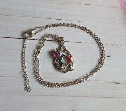 Řetízkový náhrdelník kolibřík, ptáček (BD888)