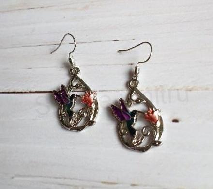 Visací náušnice kolibřík, ptáček (BB851)