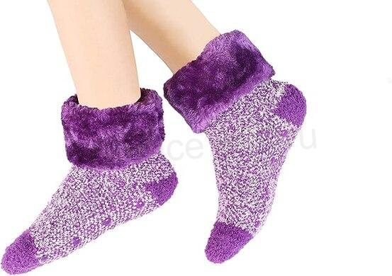Dámské plyšové ponožky levandulové aroma velikost 36 - 42 (K558)