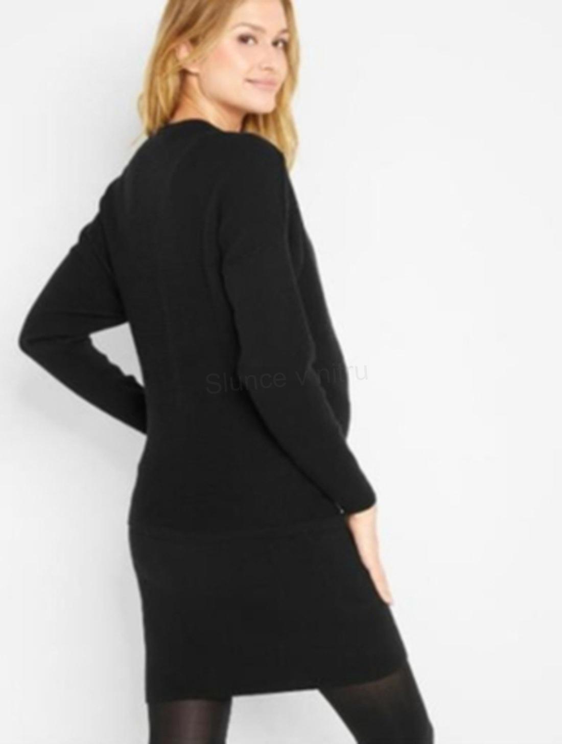 Dámské úpletové šaty – černé – velikost 2XL (K559)