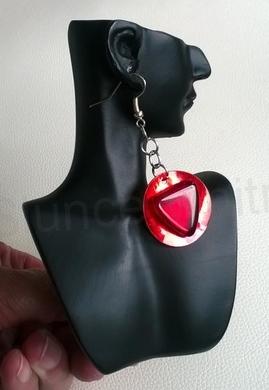 Minerální náušnice Lasturové s ozdobou (X1881)