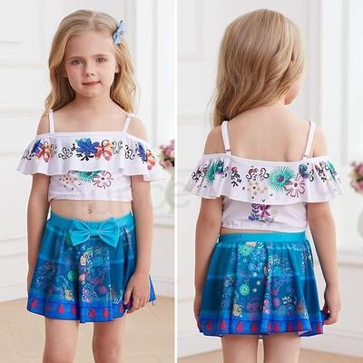 Dívčí dvoudílné plavky s doplňky velikost 3–9 let (W253)