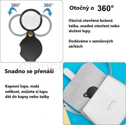 Malá skládací kapesní lupa 10násobné zvětšení (L56)