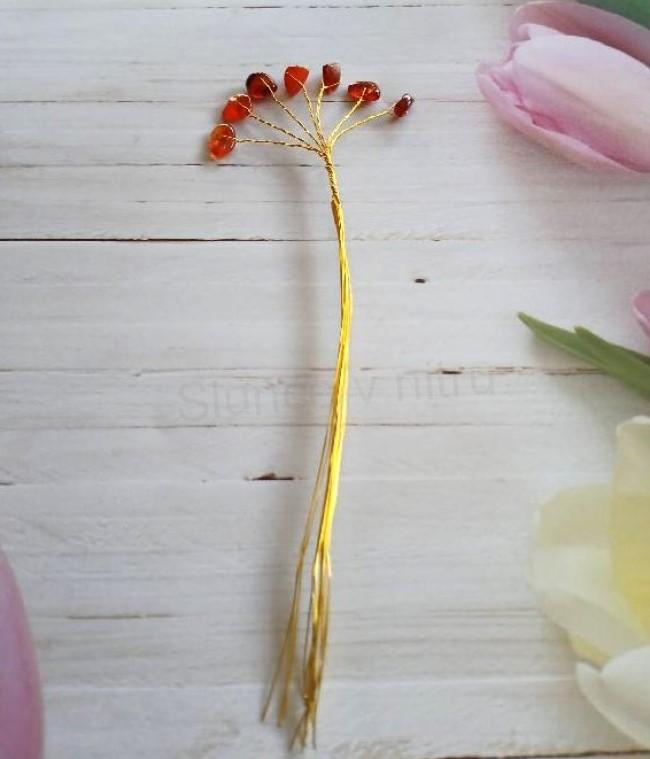 Větvička na strom štěstí karneol 16 cm (VAN26)