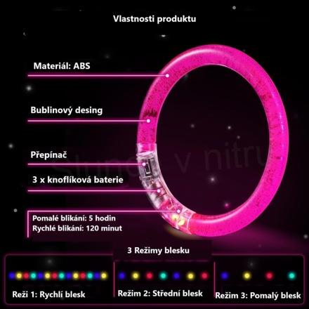 Svítící LED náramek blikající červený (BC633)