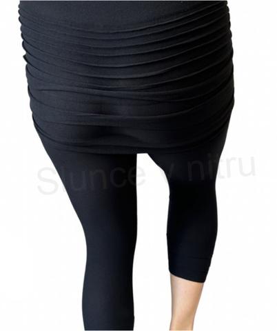 Dámské elastické legíny se sukní – černé, velikost S–3XL (K603)