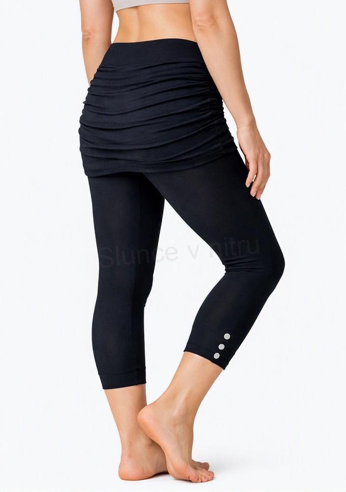 Dámské elastické legíny se sukní – černé, velikost S–3XL (K603)