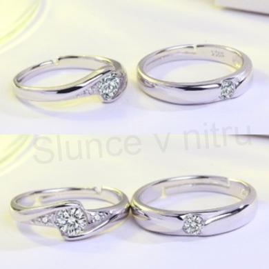 Nastavitelné  snubní prsteny s Wolframem (BE9)