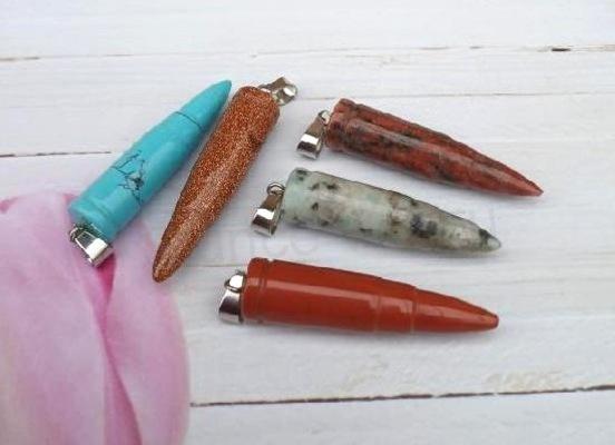  Minerální přívěsek náboj, kulka kišťál (X2037)