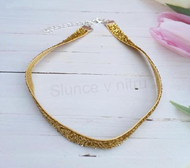 Náhrdelník choker krátký zlatý (BD928)