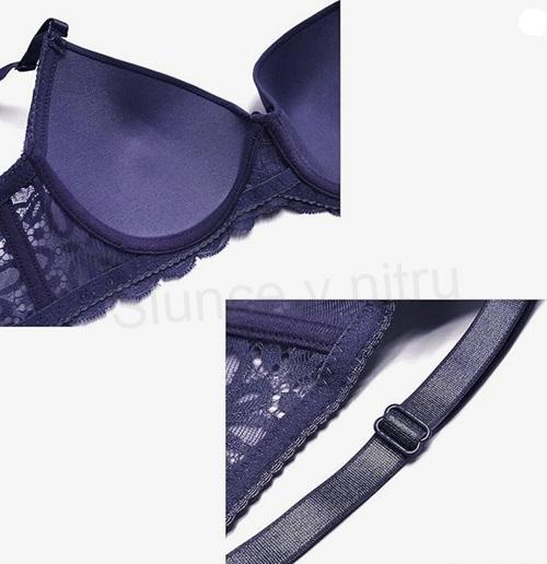 Dámské spodní prádlo, krajkové push-up 85C | tmavě modrá (K608)