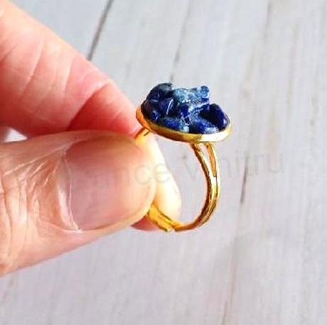 Minerální nastavitený prsten pravý lapis lazuli (X2045)