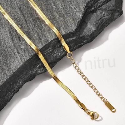 Plochý hadí řetízek z nerezové oceli - 3,2 mm, 45 cm (Y16)