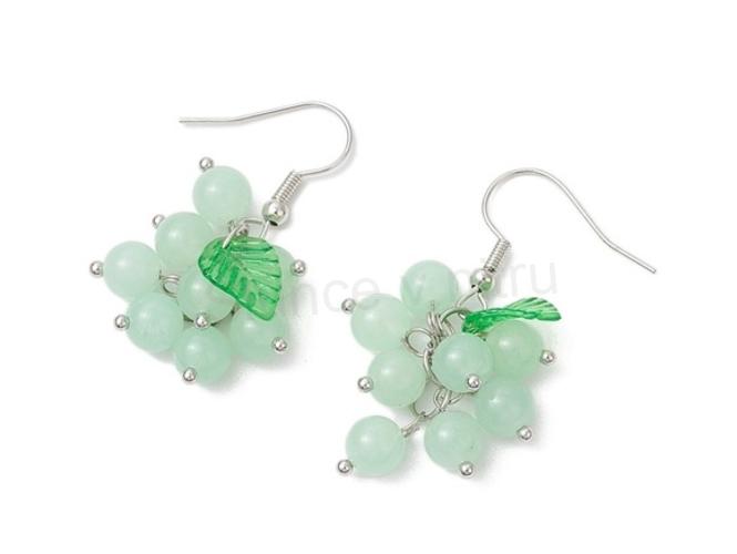 Minerální jadeit náušnice hrozen, víno (X2083)