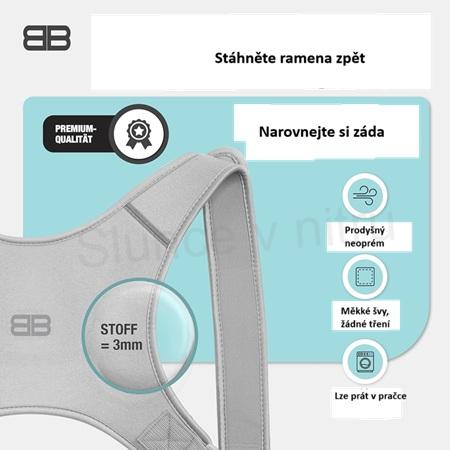 Rovnací pás na záda – velikost M šedý (F80)