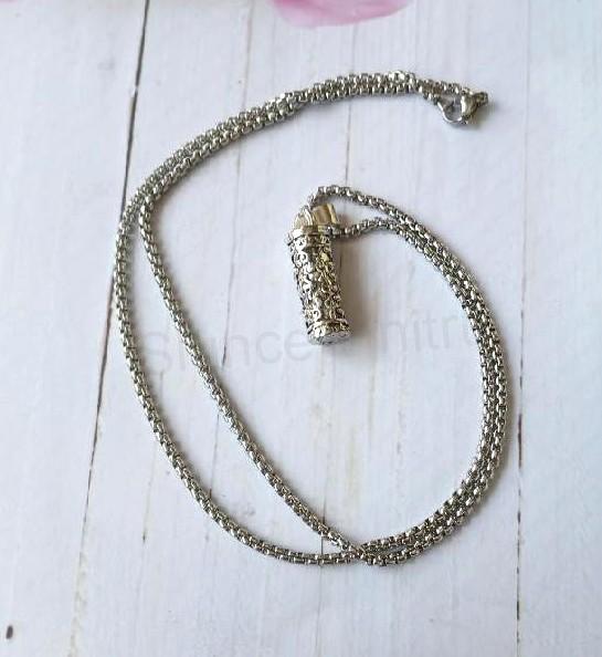 Nerezový náhrdelník s přívěskem vikinský váleček (BD985)