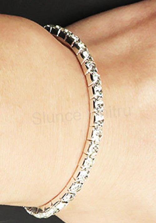 Pružný náramek s šatnovými kamínky (BC10)