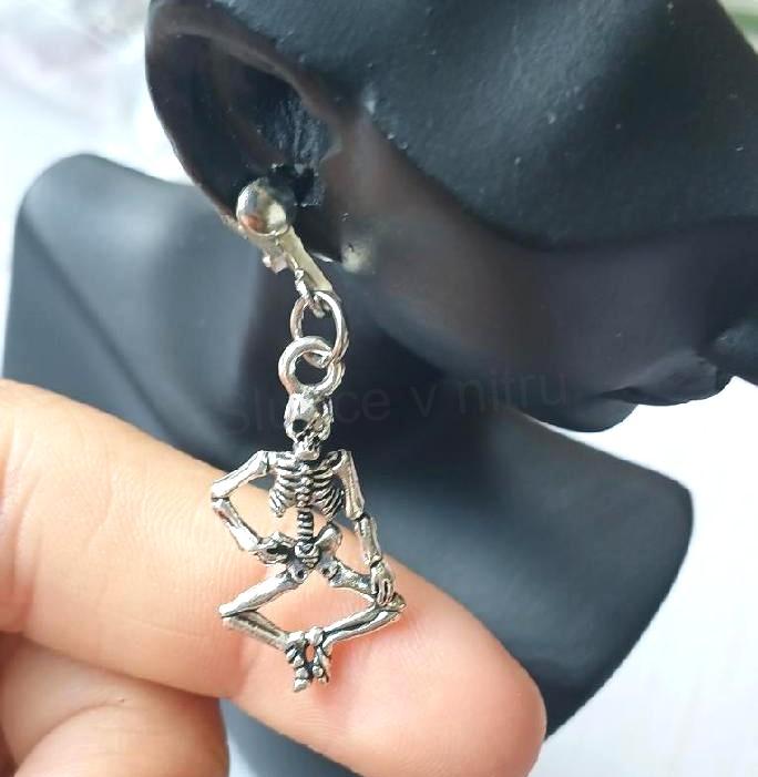 Visací náušnice klipsy kostra (BB905)