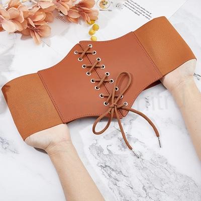 Gotický kožený korzet hnědý délka složený 74 cm (K641)