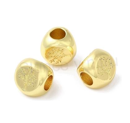 Mosazné korálky strom pozlacené 18K, 11 x 11 x 12 mm (AA392)