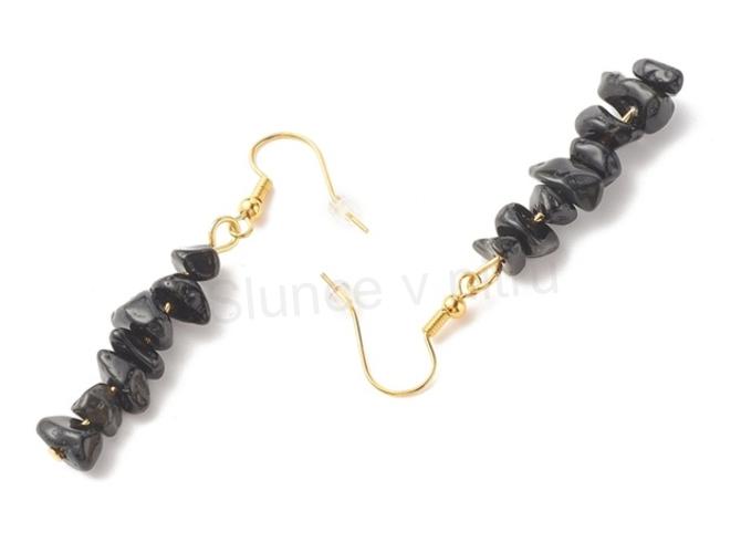 Minerální náušnice obsidián (X2140)