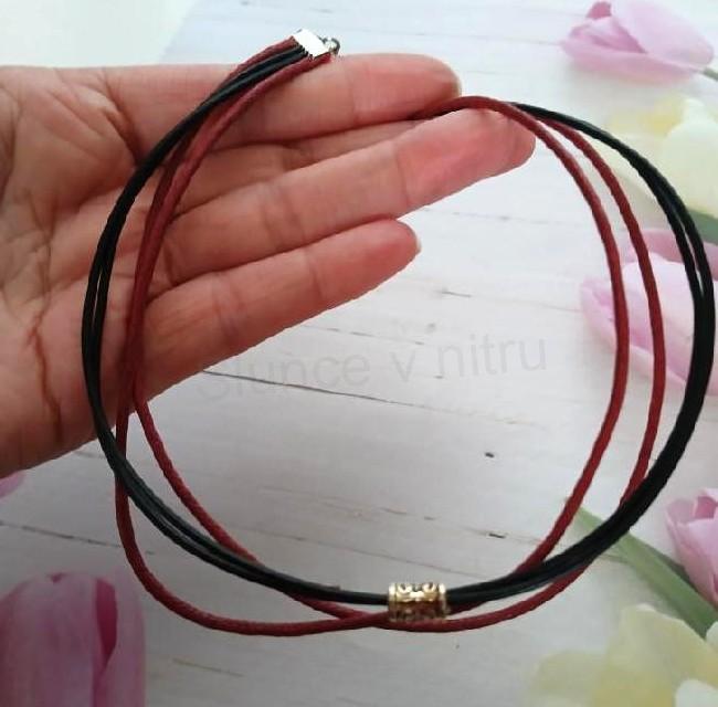 Náhrdelník zdvojený choker s ozdobným přívěskem (BD995)
