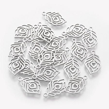Přívěsek peříčko nerezová ocel 17,7 x 11 x 1,1 mm (AA431)
